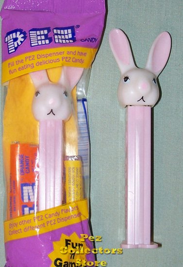 (image for) Easter Bunny D Pez - White Head Long thin ears MIB - Click Image to Close