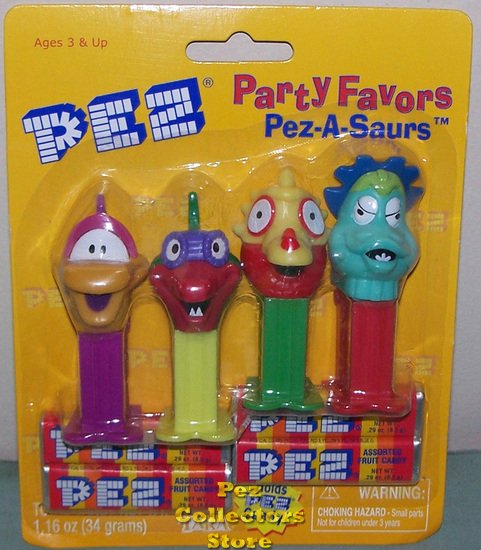 (image for) Pez Party Favor Pez-A-Saur set of 4 MOC - Click Image to Close
