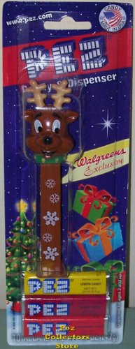 (image for) 2009 Walgreens Snowflake Stem Christmas Reindeer Pez MOC