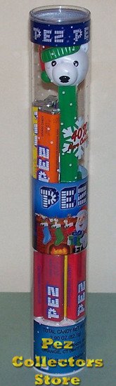 (image for) 2009 Christmas Polar Bear Pez in Holiday Tube - 40% More Candy