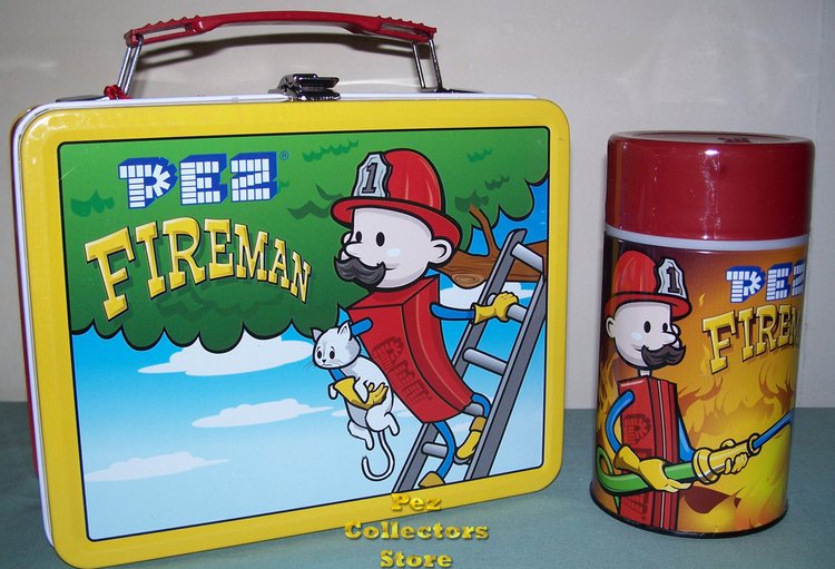 (image for) Pez Fireman Lunch Box and Thermos