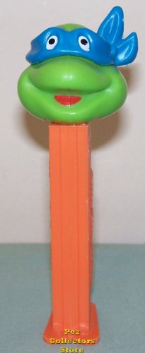 (image for) TMNT Happy Leonardo Blue mask on Orange Stem Pez