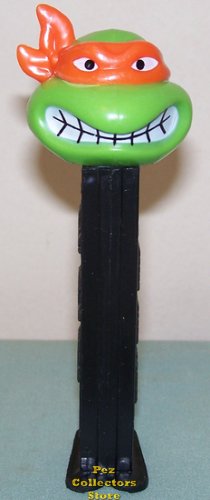 (image for) TMNT Angry Michaelangelo Orange mask on Black Stem Pez