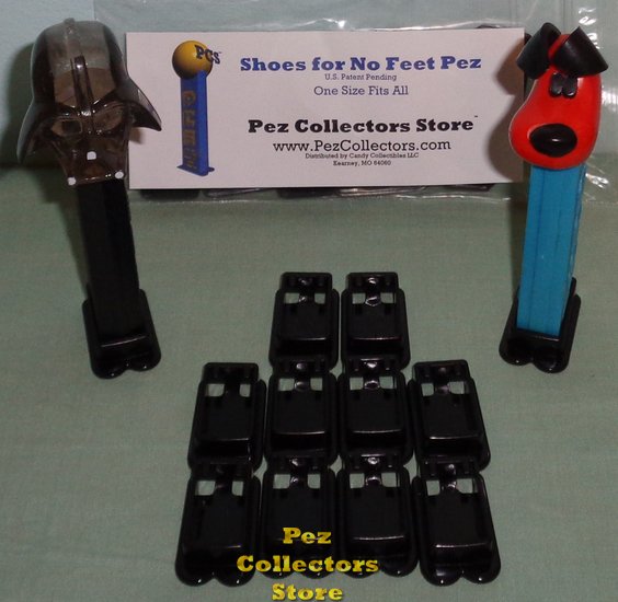 (image for) 10 Narrow Black PCS Shoes for Pez - One Size Fits All