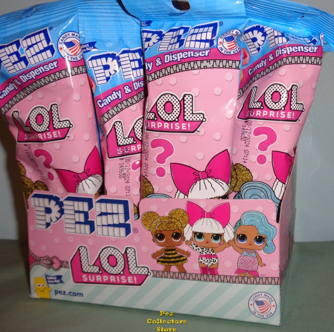 (image for) 12 count box LOL Surprise Mystery Dolls Pez Pink Polybag