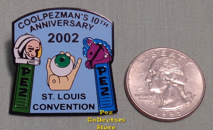 (image for) 2002 St. Louis 10th ANPC Anniversary Pez Lapel Pin - Click Image to Close