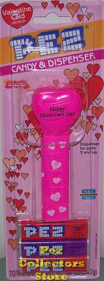 (image for) 2003 HVD Heart Pez Hot Pink printed stem MOC