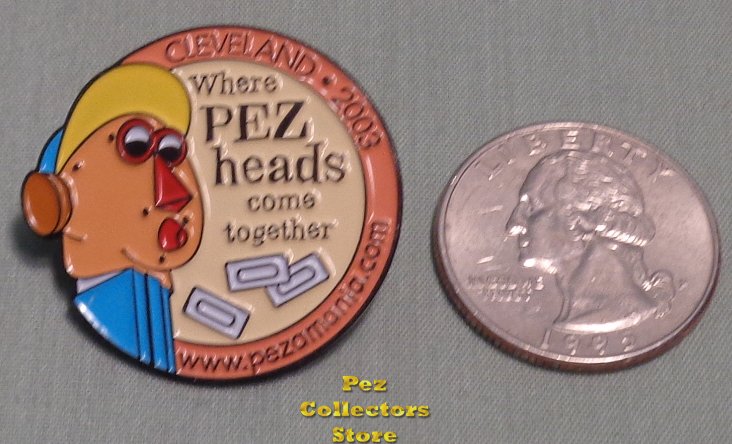 (image for) 2003 Pezamania 13 Pez Make a Face Peach Border Lapel Pin - Click Image to Close