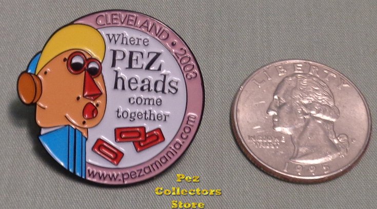 (image for) 2003 Pezamania 13 Pez Make a Face Pink Border Lapel Pin