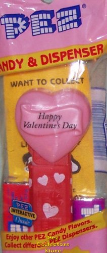 (image for) 2003 HVD Heart Pez Pink on Red printed stem MIB