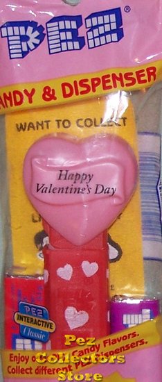 (image for) 2003 HVD Heart Pez Pink on Red printed stem MIB