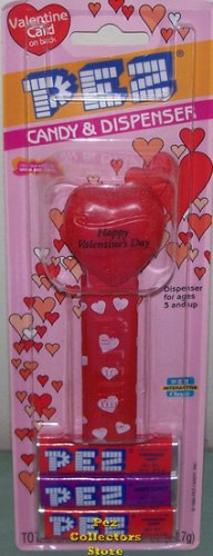 (image for) 2003 HVD Heart Pez Red on Red printed stem MOC