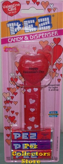 (image for) 2003 HVD Heart Pez Red on Red printed stem MOC - Click Image to Close