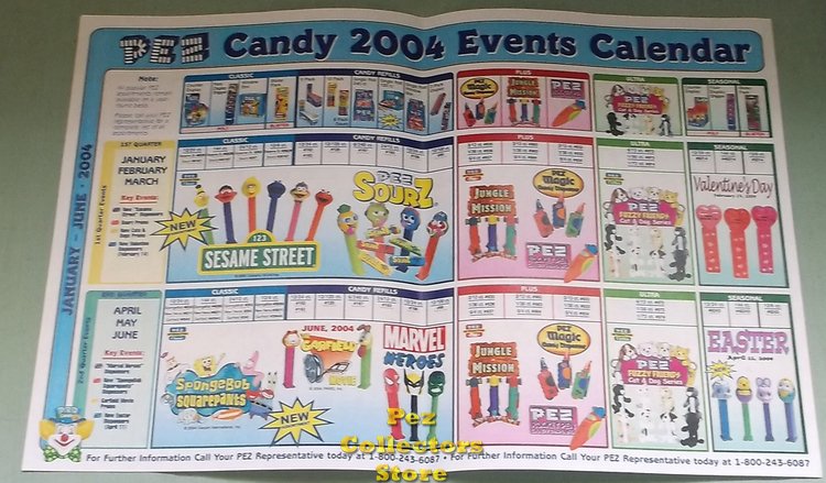 (image for) 2004 PEZ Calendar of Events Printed Front and Back - Click Image to Close