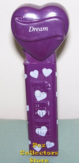 (image for) 2005 Dream Heart Pez Purple printed stem Loose - Click Image to Close