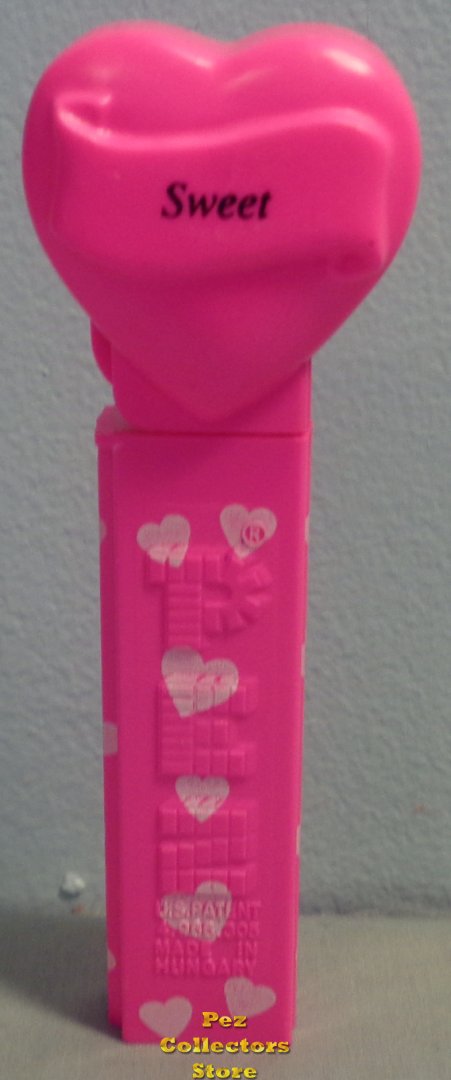 (image for) 2005 Sweet Heart Pez Neon Pink printed stem Loose - Click Image to Close