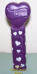 2005 I (heart) U Heart Pez Purple printed stem Loose