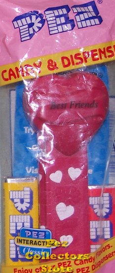 (image for) 2005 Best Friends Heart Pez Maroon printed stem MIB - Click Image to Close