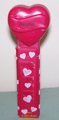 (image for) 2005 Princess Heart Pez Maroon printed stem Loose