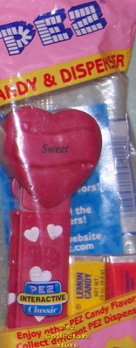(image for) 2005 Sweet Heart Pez Maroon printed stem MIB
