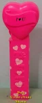 (image for) 2005 I (heart) U Heart Pez Neon Pink printed stem Loose