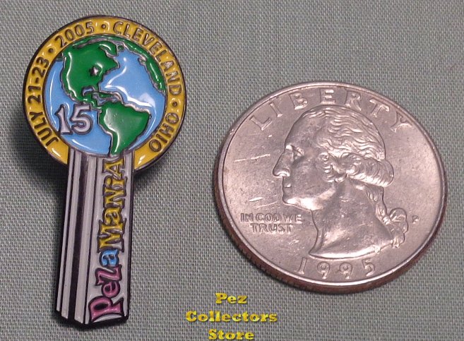 (image for) 2005 Pezamania 15 Earth Yellow Border Dealer Lapel Pin - Click Image to Close