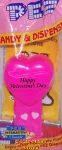 (image for) 2005 Happy Valentines Day Heart Pez Neon Pink printed stem MIB