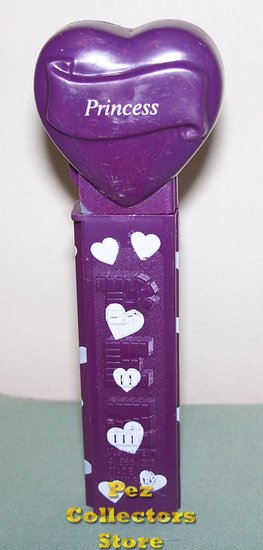 (image for) 2005 Princess Heart Pez Purple printed stem Loose