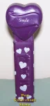 2005 Smile Heart Pez Purple printed stem Loose