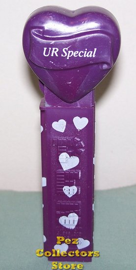 (image for) 2005 UR Special Heart Pez Purple printed stem Loose - Click Image to Close