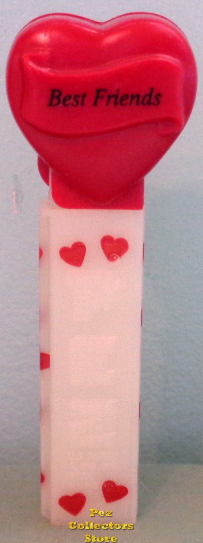 (image for) 2006 Maroon Heart Pez Best Friends White Printed Stem Loose