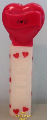 (image for) 2006 Maroon Heart Pez I Heart U White Printed Stem Loose
