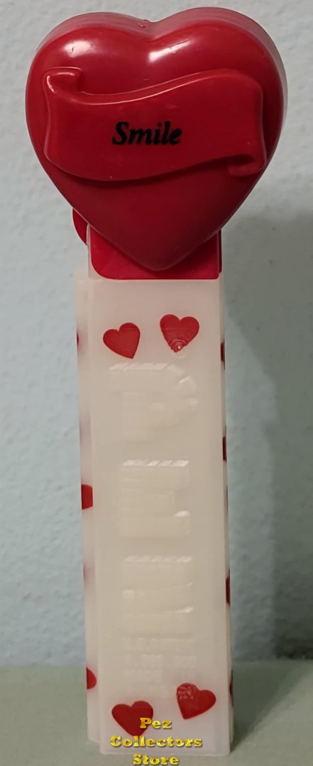 (image for) 2006 Maroon Heart Pez Smile White Printed Stem Loose