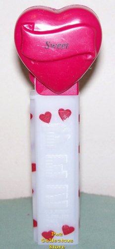 (image for) 2006 Maroon Heart Pez Sweet White Printed Stem Loose