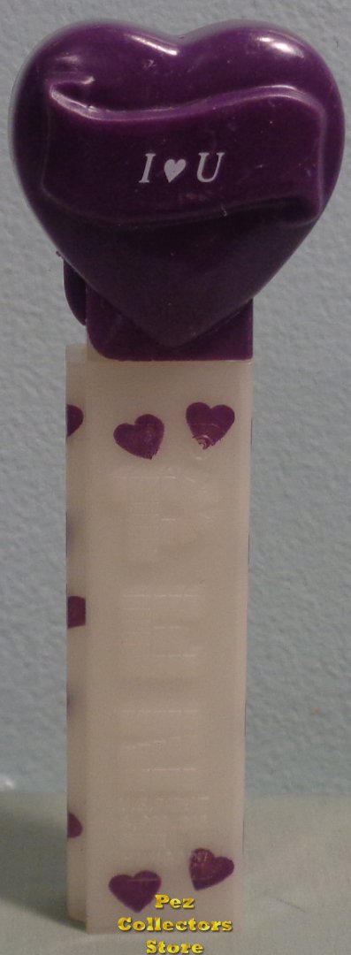 (image for) 2006 Purple Heart Pez I Heart U White Printed Stem Loose