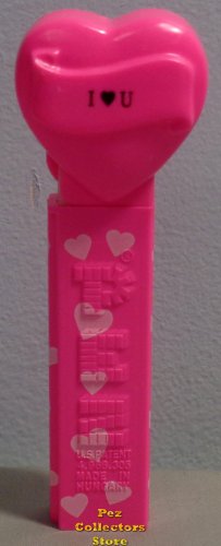 (image for) 2008 Hot Pink Valentines Heart Pez Black Block I Heart U Loose