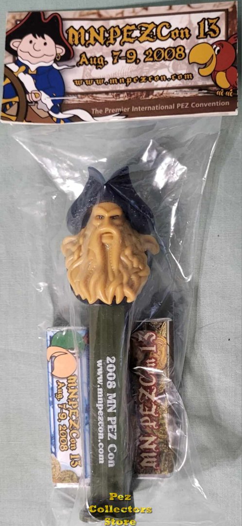 (image for) 2008 MNPEZCon 13 Pirate Davy Jones Convention Dispenser with Candy Packs and Header Card