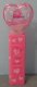 (image for) 2008 Pink Crystal Heart Pez - Red Block Font Be Mine Loose