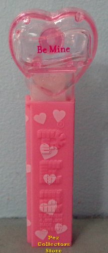 (image for) 2008 Pink Crystal Heart Pez - Red Block Font Be Mine Loose