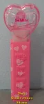 2008 Pink Crystal Heart Pez - Red Block Font Be Mine Loose