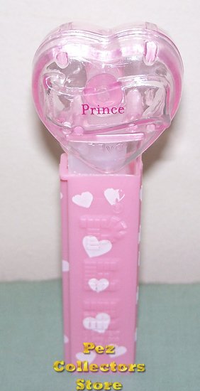 (image for) 2008 Pink Crystal Heart Pez - Red Block Font Prince Loose