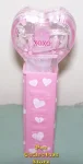 2008 Pink Crystal Heart Pez - Red Block Font XOXO Loose