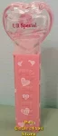 (image for) 2008 Pink Crystal Heart Pez - Red Block Font U R Special Loose