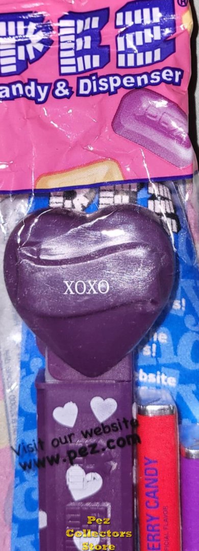 (image for) 2008 Purple Valentines Heart - Block Font XOXO MIB
