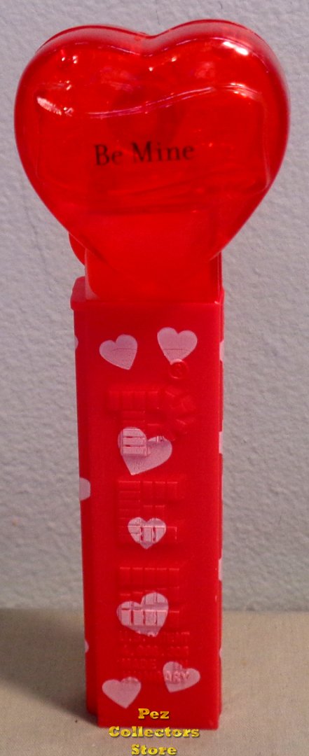 (image for) 2008 Red Crystal Heart Pez - Black Block Font Be Mine Loose - Click Image to Close