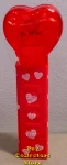 (image for) 2008 Red Crystal Heart Pez - Black Block Font Be Mine Loose
