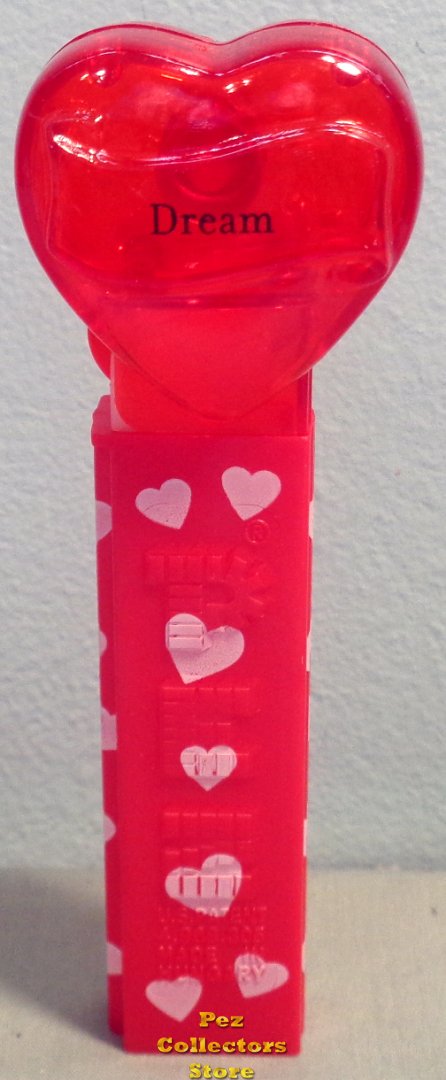 (image for) 2008 Red Crystal Heart Pez - Black Block Font Dream Loose