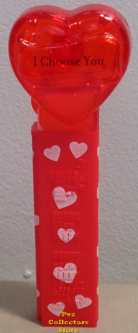 (image for) 2008 Red Crystal Heart Pez - Black Block Font I Choose You Loose