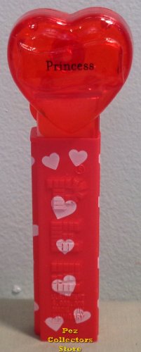 (image for) 2008 Red Crystal Heart Pez - Black Block Font Princess Loose