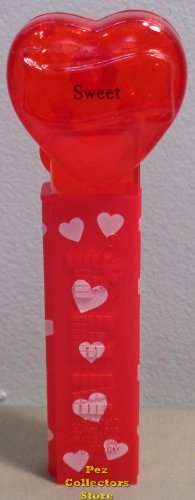 (image for) 2008 Red Crystal Heart Pez - Black Block Font Sweet Loose